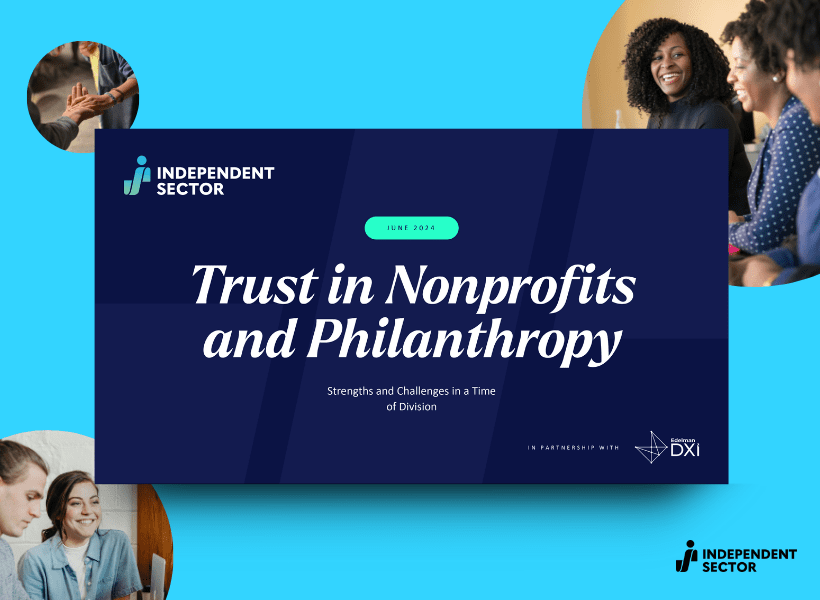 Cover images of Trust in Nonprofits and Philanthropy report.